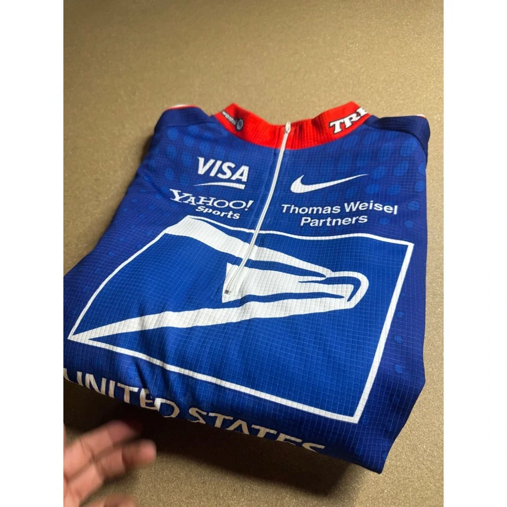 Nike USPS Pro Cycling Team Jersey Mens XL Long Sleeve Blue Trek Vintage Italy